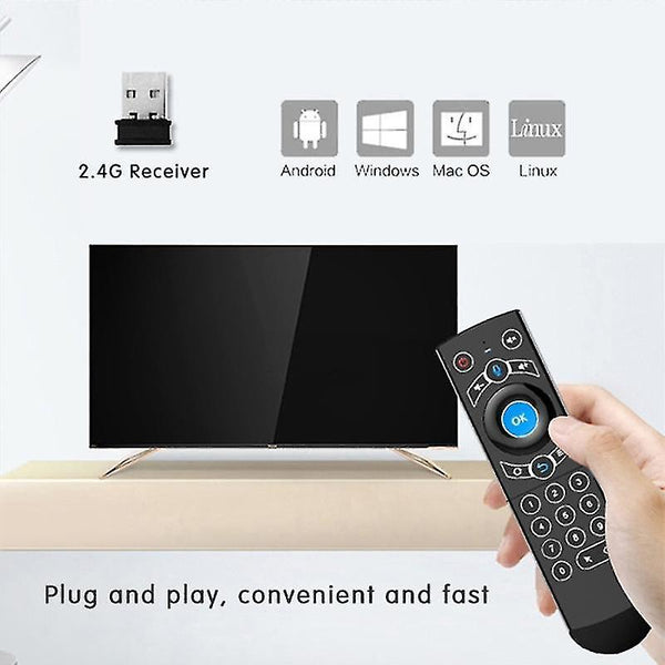 Remote controls wireless air mouse ir learning q7 smart remote control mini pc backlit voice search 2.4G for vs g21