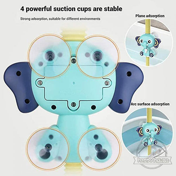 Shower Heads Electric Elephant Pool Bathtub Toys Sprinkler Sucker Spray Water Toys For Kids Blue