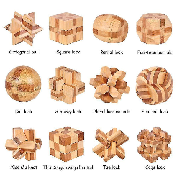 Wooden Blocks Kong Ming Luban Lock Kids Children 3d Handmade Wooden Toy Adult Intellectual Brain Tea