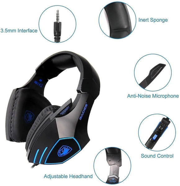 Headphones headsets ps4 gaming headset  chronus stereo pc xbox one gaming headset with mic  noise cancelling over ear