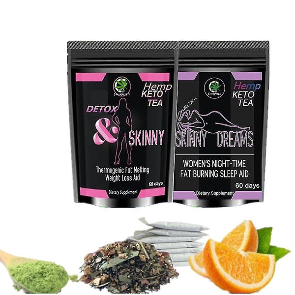 Tea infusions hemp keto detox slimming tea for weight loss and effective fat burning night tea