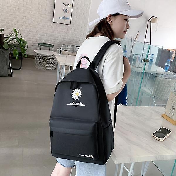 Backpacks solid backpack girl school bags for teenage school bag nylon daisy printing bag black