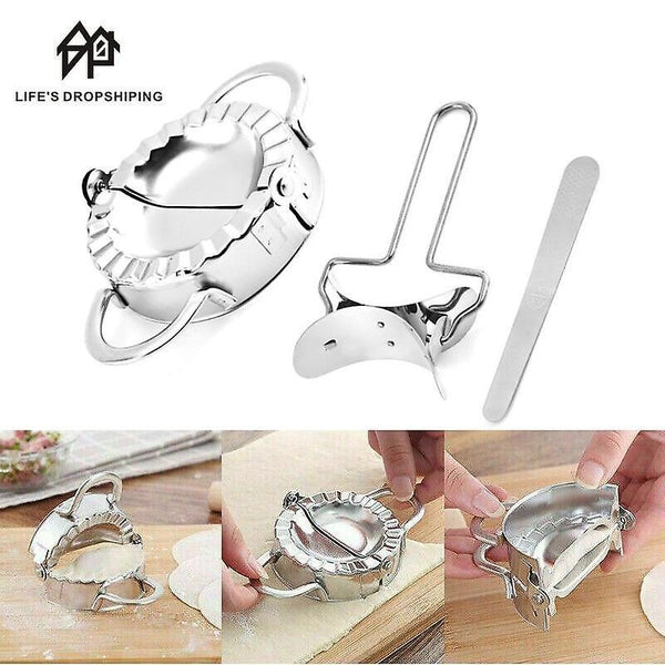 Baking Cookie Sheets 3Pcs/ Dumpling Set Stainless Steel Maker Dough Cutter Dumpling Mould Pie Raviol