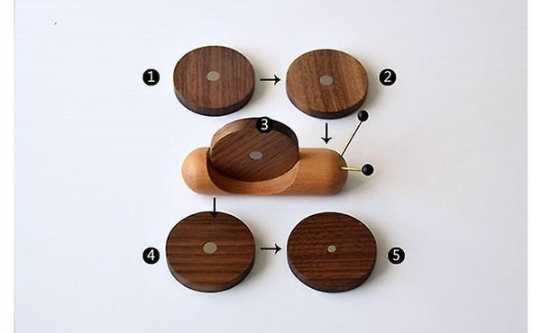 Coasters Wooden Snail Coasters Cute Creative Round Placemats with Magnet Home Desktop Decoration