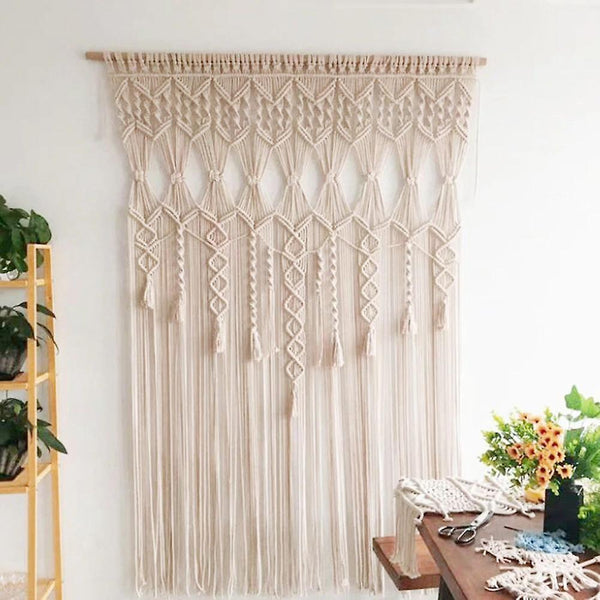 Home Decor Decals Boho Tapestry Wall Hanging Macrame Woven Door Curtain Divider Hanging Dream Catche