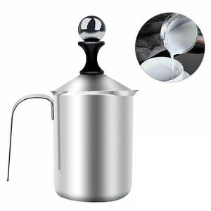 Milk Frothers Steamers Manual Milk Coffee Frother Stainless Steel Double Mesh Milk Foam Maker 400ml