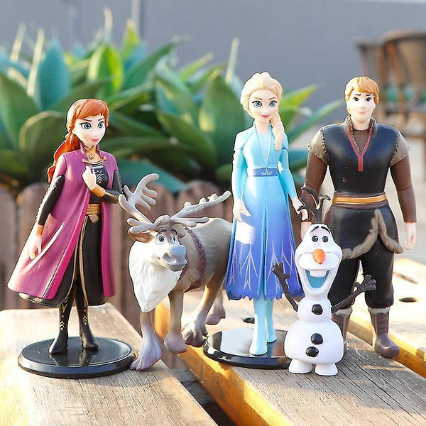 Action toy figures disney frozen 2 elsa anna olaf figures model princess elza girls doll toy set|action figures