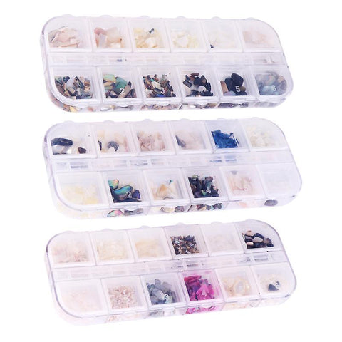 13X5cm Assorted Color Nail Art Kits & Accessories 3 Boxes Natural Shell Nail Sequin Nail Accessories Nail Decor(assorted Color)