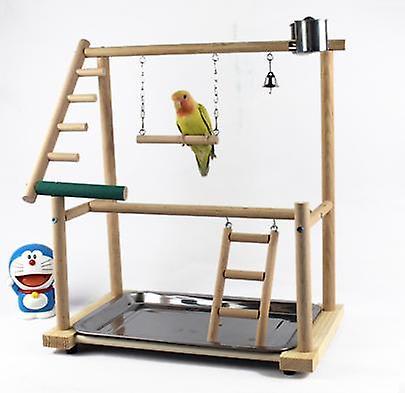 Bird Toys Parrot Playstands With Cup Toys Tray Bird Bridge Wood Cockatiel Playground Bird Perches|Bi