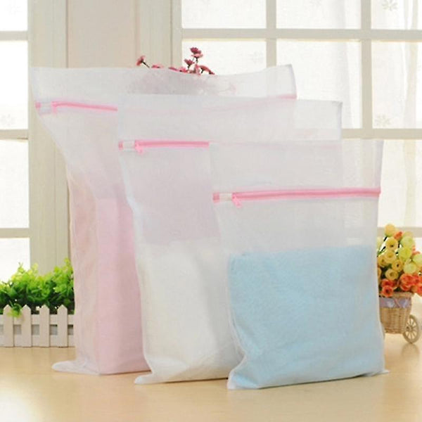 Laundry wash bags frames polyester mesh laundry machine washing bag 50 x 60cm white