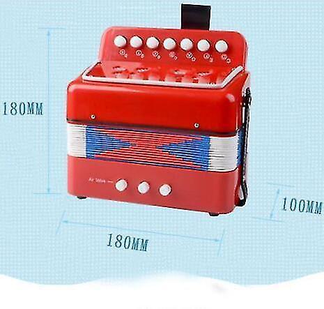 Accordions concertinas accordion 7-key 3 bass educational kids beginner practice mini music instrument band toy rose red