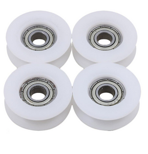 For 4xU-Shaped Slot Embedded D2.7xd0.6xT0.9cm Guide Pulley Rail Ball Bearing WS797