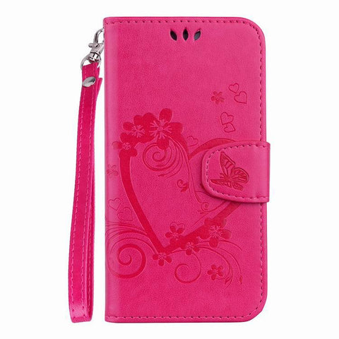 Amor pattern leather case with strap for Samsung Galaxy S9 Plus - Dark pink