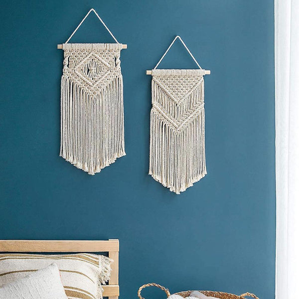 2 Pcs Wall Hanging Decor Woven Wall Art Macrame Tapestry Home Decoration For Apartment Bedroom Nursery Gallery Decorative Tapestries