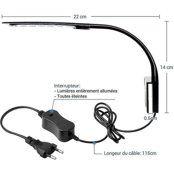 Floating submersible lights ultra-thin led lamp for small aquarium  mini lamp clamp aquarium with 24 led white and blue light