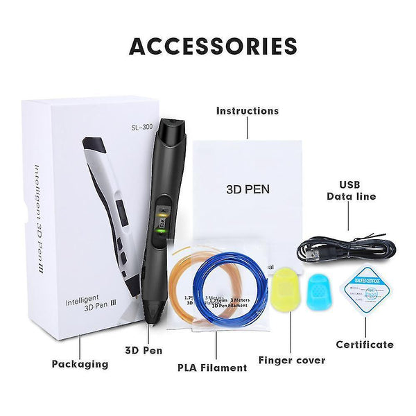 3D Printers Sl-300 3d printing pen sl 300 white color 3d printing pencil with 1.75Mm 5m pla abs prin