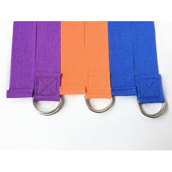 Yoga mat bags straps 1.8Mx3.8Cm yoga strap adjustable d-ring durable cotton exercise straps buckle purple