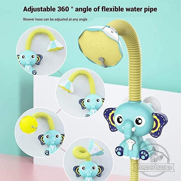 Shower Heads Electric Elephant Pool Bathtub Toys Sprinkler Sucker Spray Water Toys For Kids Blue