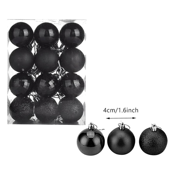 Christmas gift kids Black 40mm Xmas Tree Ball Bauble Hanging Home Party Ornament Decor