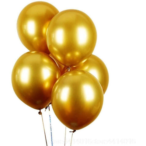 Balloons Party Balloon 50pcs 12'' Inch Shiny Gold Chrome Metallic Helium Latex Balloons Wedding Birt