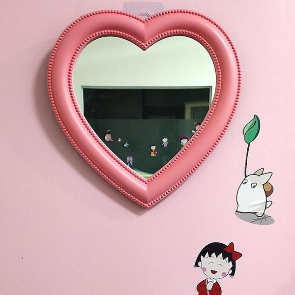 Face Mirrors INS Love Mirror Desktop Vanity Dual Wall Decoration Heart Shaped Mirror|Makeup Mirrors