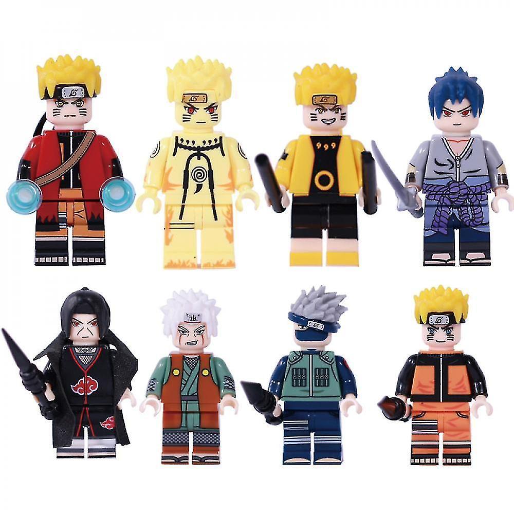 Action Toy Figures 8Pc Naruto Uzumaki Naruto Assembled Minifigure Children's Building Block Toys