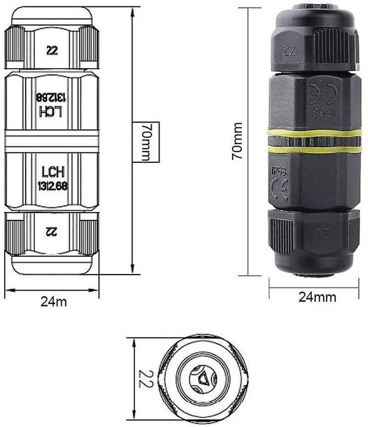 Outdoor Cable Connector For Waterproof Junction Box - Pack Of 6 Outdoor Sleeve Couplers For Ip68 Connector Tool & Equipment Belts