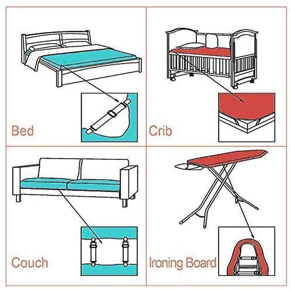 Adjustable Bed Sheet Tensioner 8 Pieces Elastic Sheet Tensioner Lifting Hooks, Clamps & Shackles