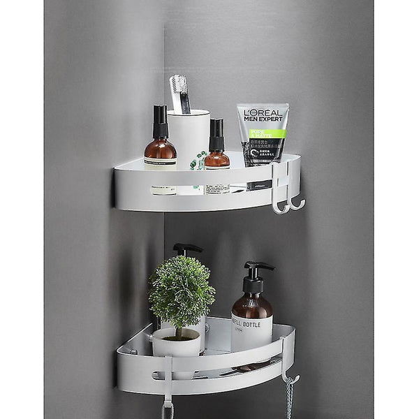 Bathroom accessory sets homemiyn bathroom corner shelves  aluminum shower shelf storage basket storage-organizer with