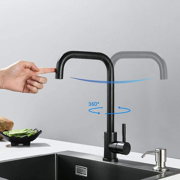 Faucets Black Kitchen Faucet 304 Brushed Steel Kitchen Faucet 7 360 Rotary Kitchen Faucet  Kitchen F