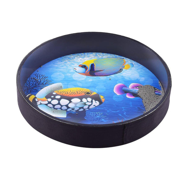 Drum kits 16 inch ocean drum wooden handheld sea wave drum percussion instrument gentle sea sound musical toy