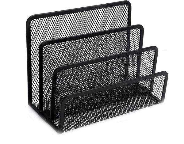 Three Layer Letter Rack Office Desk Organizer Made Of Metal Wire Bookcases & Standing Shelves