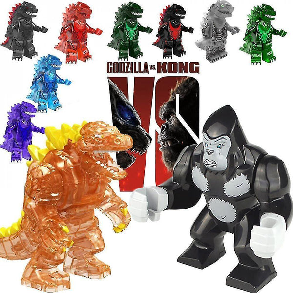 Action Toy Figures Godzilla Vs. King Kong Movie Building Block Minifigure Chimpanzee Small Particle