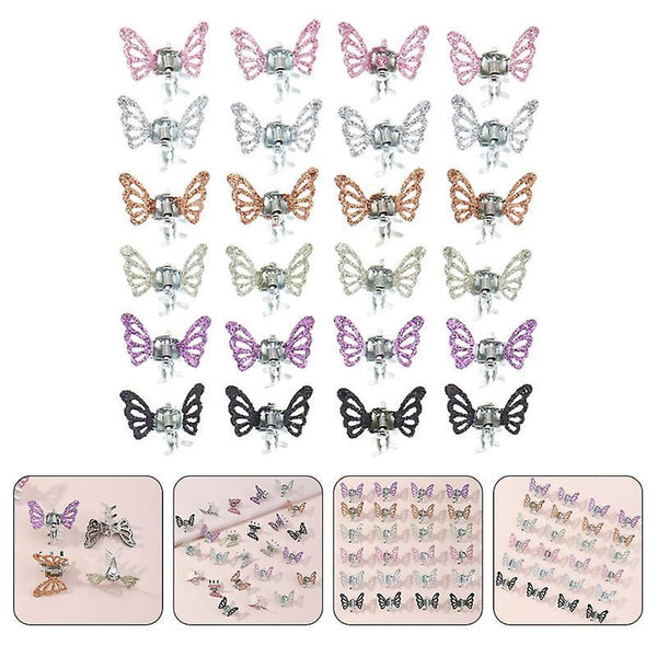 2.2X1.8X1.4CM unisex Hair Pins, Claws & Clips 24pcs Girls Hair Butterflies Clips All-match Hair Styling Clamps Decorative Baby Barrettes