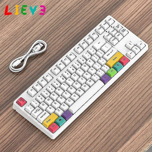 Remote controls lieve gaming mechanical keyboard 87 keys game blue red brown switch color backlit wired keyboard for