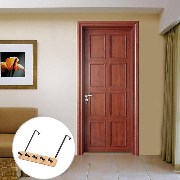 5 hooks Khaki Ironing Board Hooks & Racks Free Nails Hanger Door Back Hanger Clothes Hanging Hook For Kitchen Bathroom