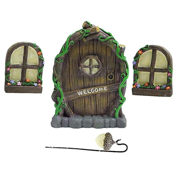 Elf Door Kit Garden Fairies And Elf Doors Miniature Fairy Lawn Ornaments & Garden Sculptures