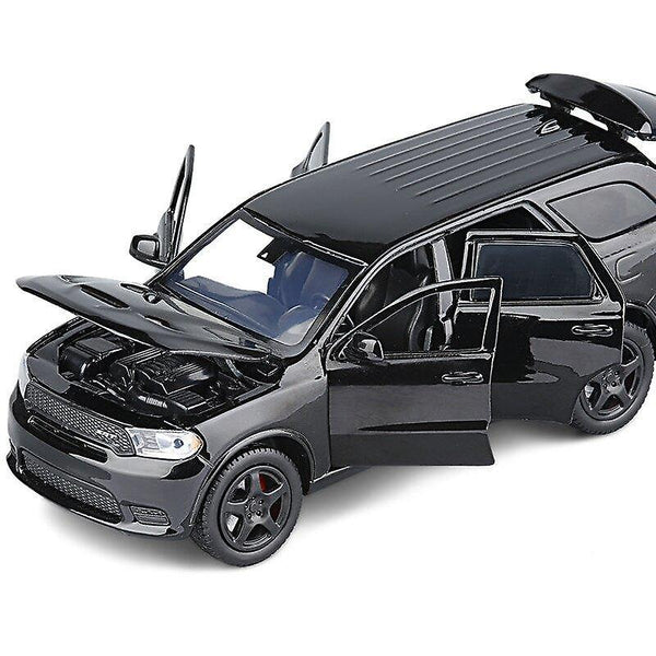 Toy cars high simulation 1/32 dodge durango srt off road suv vehicle metal diecast model sound light steering