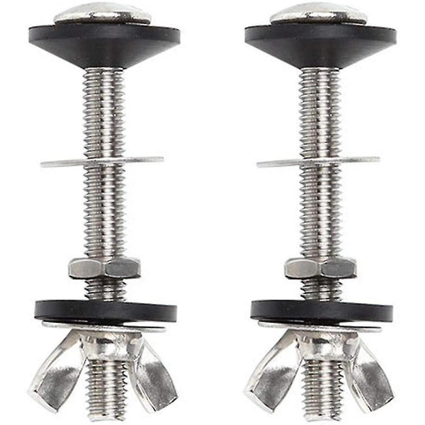 Nuts bolts set of 2 bowl toilet tank bolts - stainless steel universal mounting kit with double seals - easy to