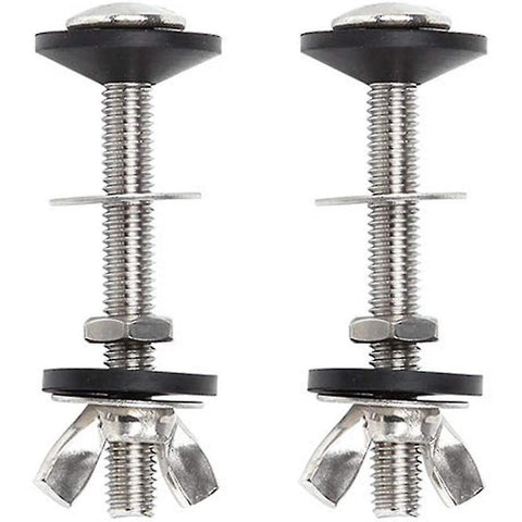 Nuts bolts set of 2 bowl toilet tank bolts - stainless steel universal mounting kit with double seals - easy to