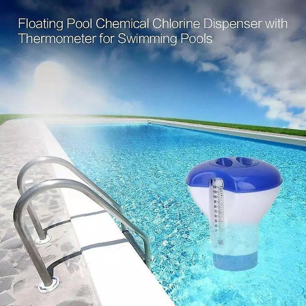 Pool Brushes Brooms Floating Chlorine /Cleaning Bromine tablet dispenser with Thermometer For Pool S