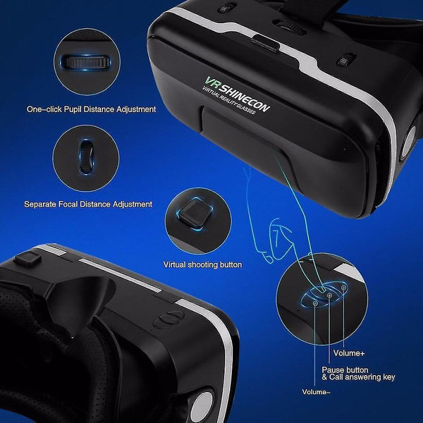 3D Glasses Shinecon upgraded z4 vr large viewing immersive experience vr box 3d virtual reality glas