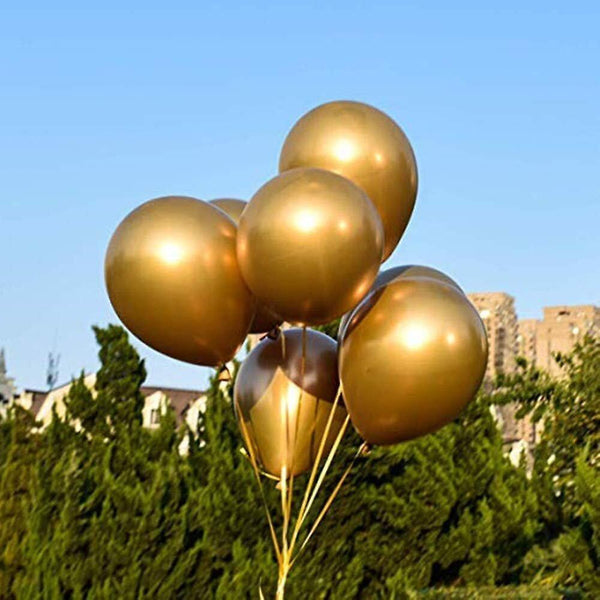 Balloons Party Balloon 50pcs 12'' Inch Shiny Gold Chrome Metallic Helium Latex Balloons Wedding Birt