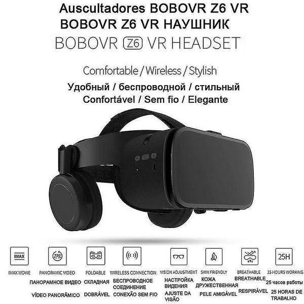 3D Glasses Bobo vr bobovr z6 bluetooth 3 d casque viar 3d glasses virtual reality headset helmet gog