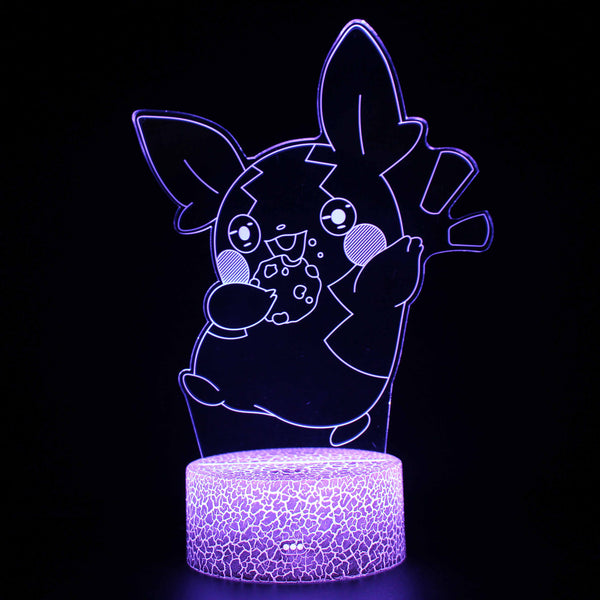 3D Touch Light Night 7 colors remote control - Pikachu #1489