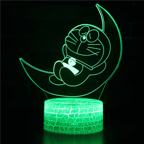 3D Touch Light Night 7 colors remote control - Doraemon #598