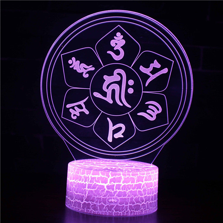 3D Touch Light Night 7 colors remote control - Bouddha #701
