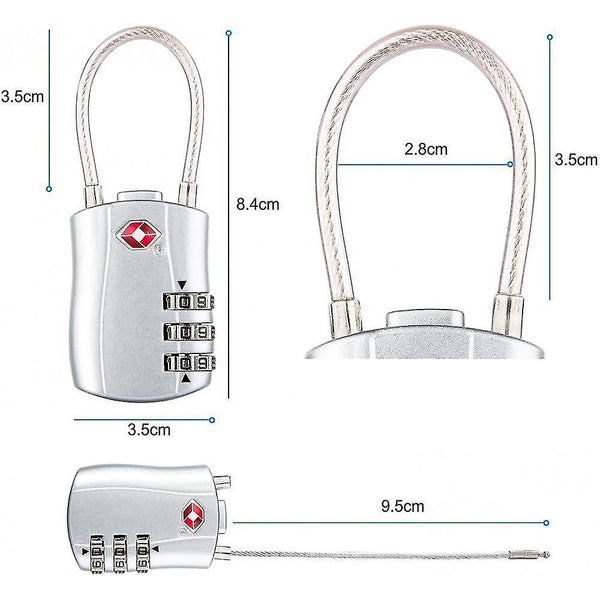 Locks latches [2 pack] tsa luggage locks  3-digit safety padlock  combination padlock  lock code for travel