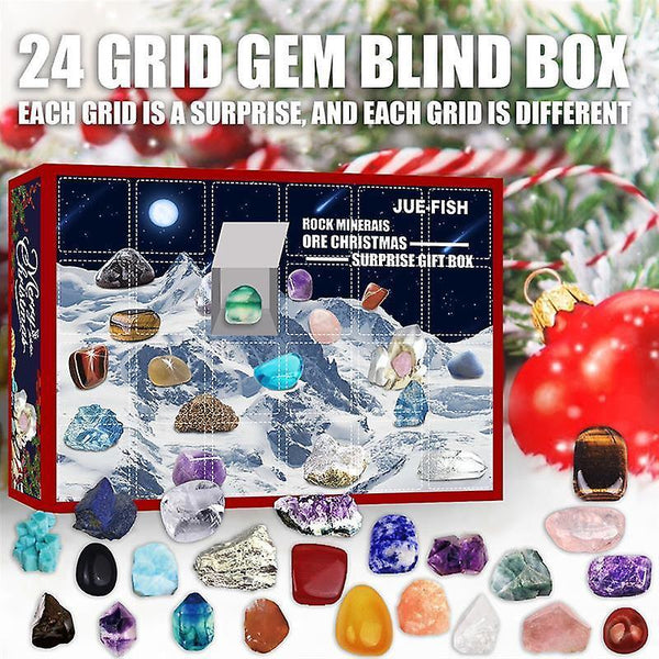 Christmas gift kids As shown 24 Days Advent Calendar Toy For Kids 24 Box Gemstones Home Decoration O