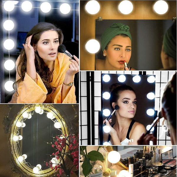 Mirror Light 10 Bulbs Hollywood Led Light Kit Dimmable Cosmetic Mirrors